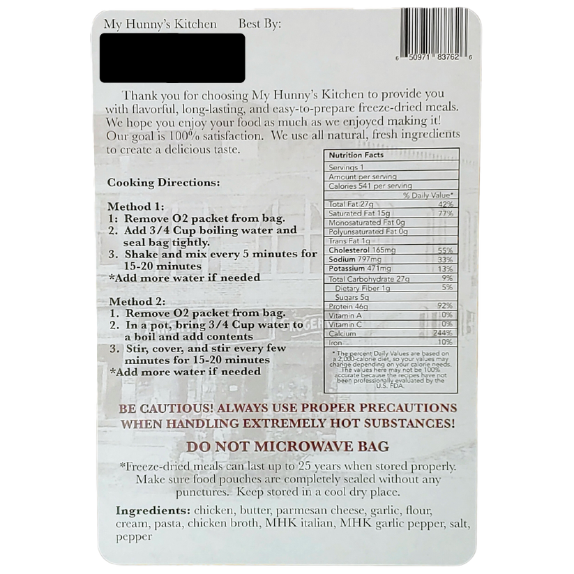 Chicken Alfredo Penne - Freeze Dried Meal